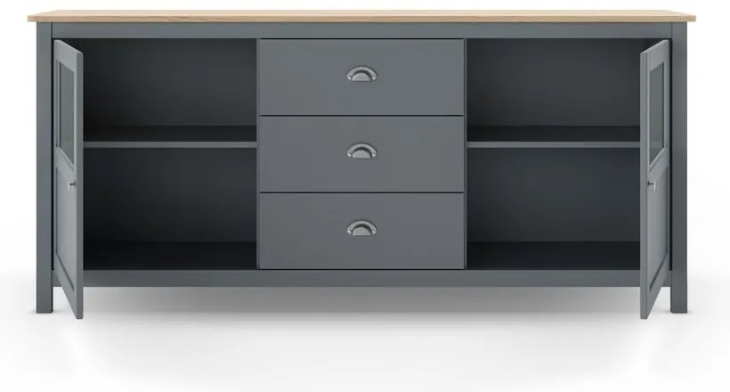 Comodă verde prăfuit din lemn de pin 180x80x40 cm Misti – Marckeric