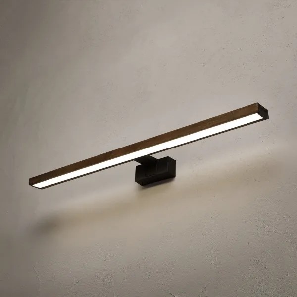 Brilagi - Iluminare pentru oglindă de baie LED WOODY MIRROR 3 în 1 LED/15W/230V IP44 negru/stejar/nucă