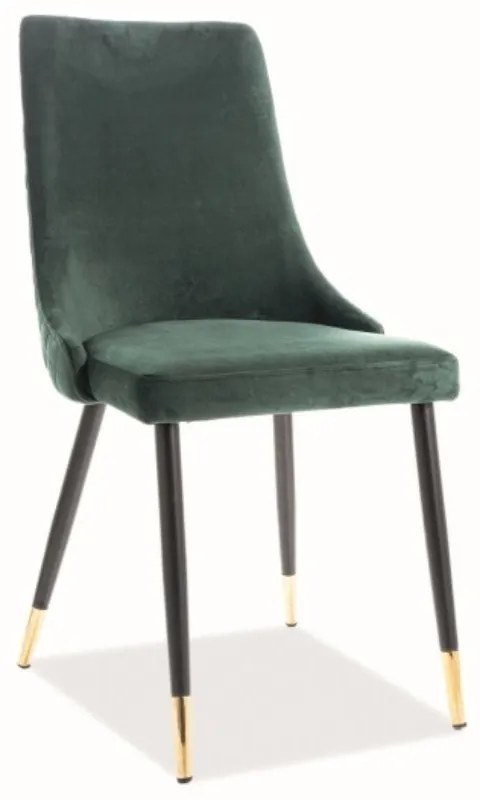 Scaun de bucaterie Piano Velvet, verde/negru