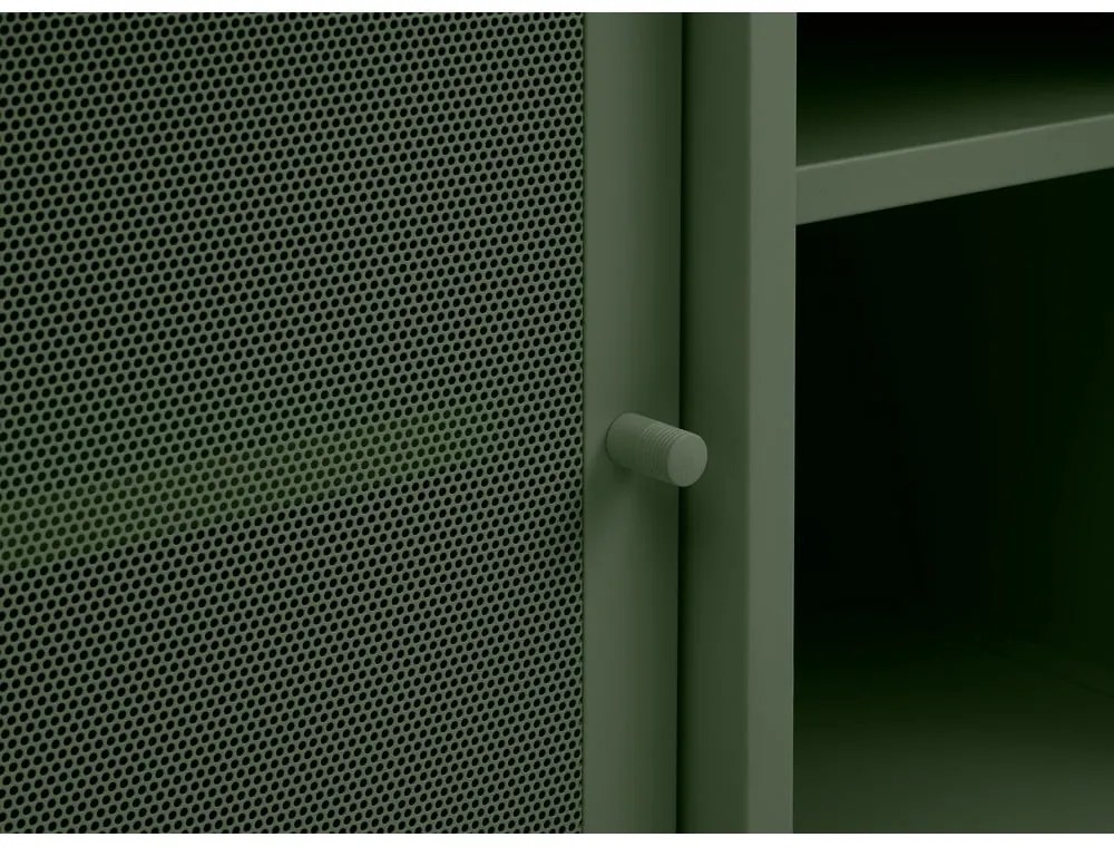 Comodă TV verde-închis din metal 160x55 cm Veep – Unique Furniture