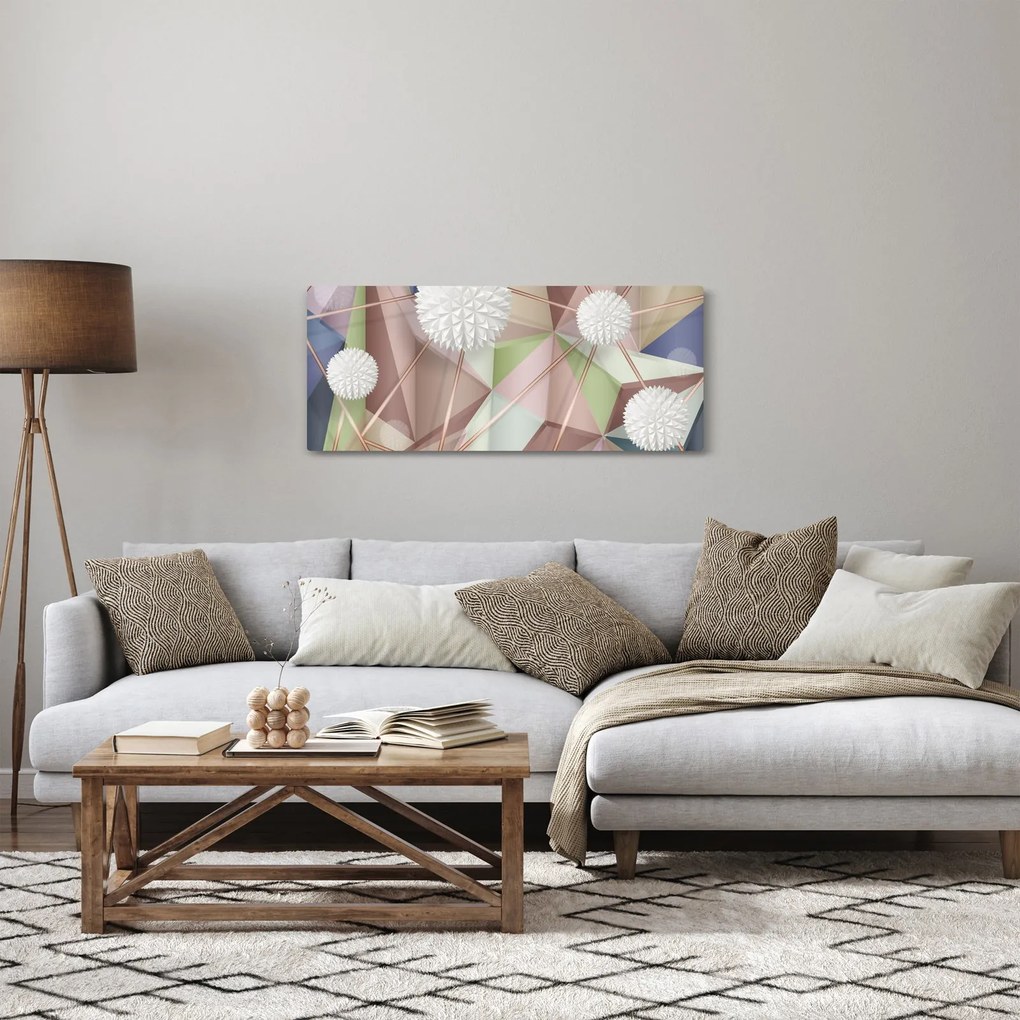 Tablou - 3D abstract culori pastel (120x50 cm)