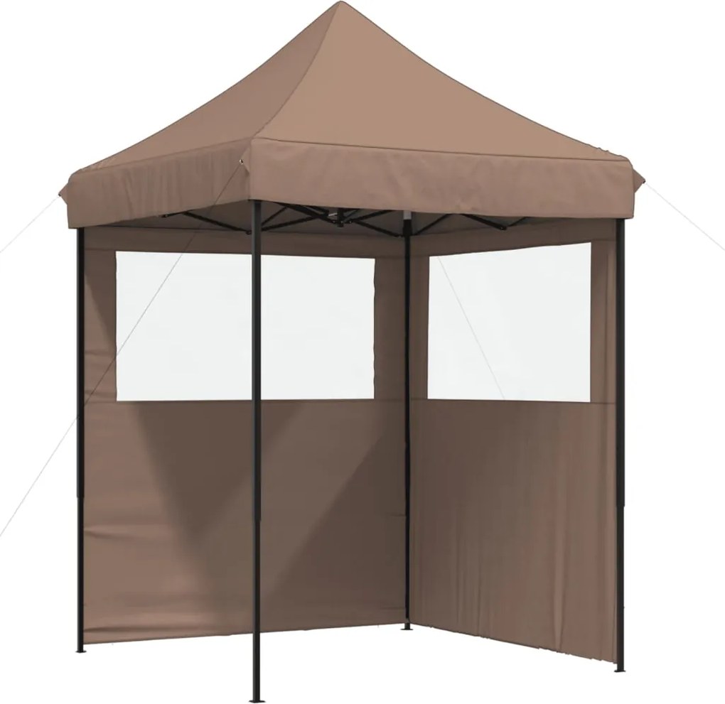 vidaXL Cort pliabil pentru petreceri cu 2 pereți laterali, maro