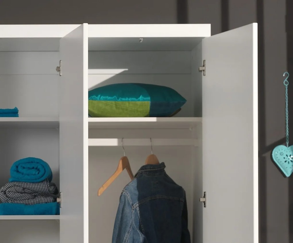 Bară Suplimentară pentru Haine Lara, Compatibilă Dulap 3 Uși, Alb – Vipack