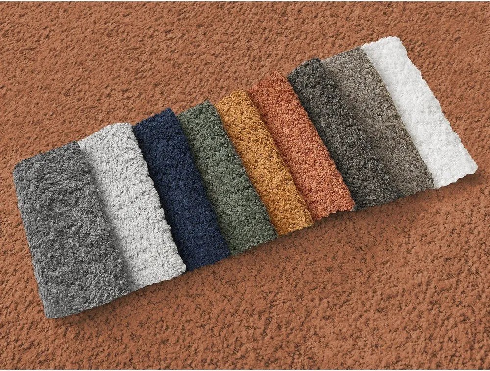 Colțar portocaliu extensibil/cu spațiu de depozitare cu tapițerie din țesătură bouclé (cu colț pe partea dreaptă/cu șezlong) Montaigne – Bobochic Paris