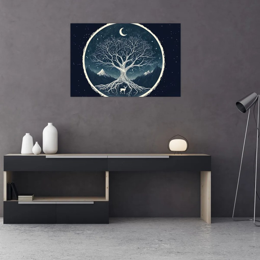 Tablou – Arbore magic cu cerb II. (90x60 cm)