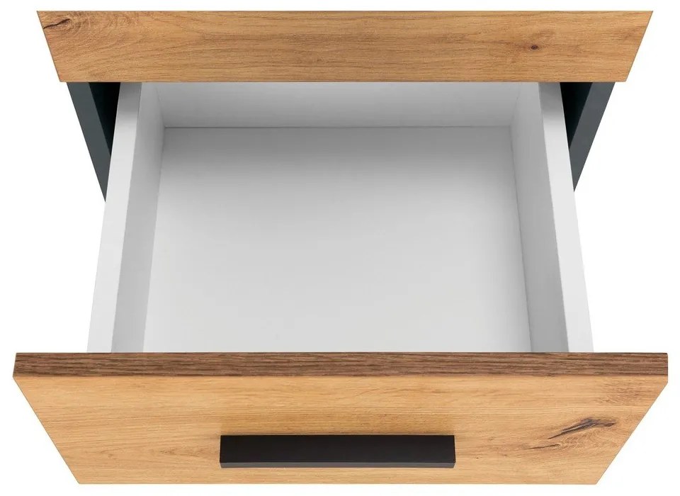 Dulap de baie în culoare naturală înalt/îngust cu aspect de lemn de stejar 130x35 cm Malika – Støraa