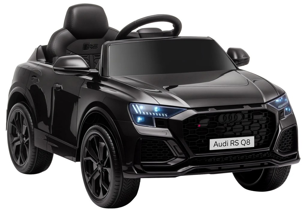 HOMCOM Mașină electrică pentru copii sub licență Audi RS Q8, vehicul electric cu telecomandă, MP3, USB, Bluetooth, negru | Aosom Romania