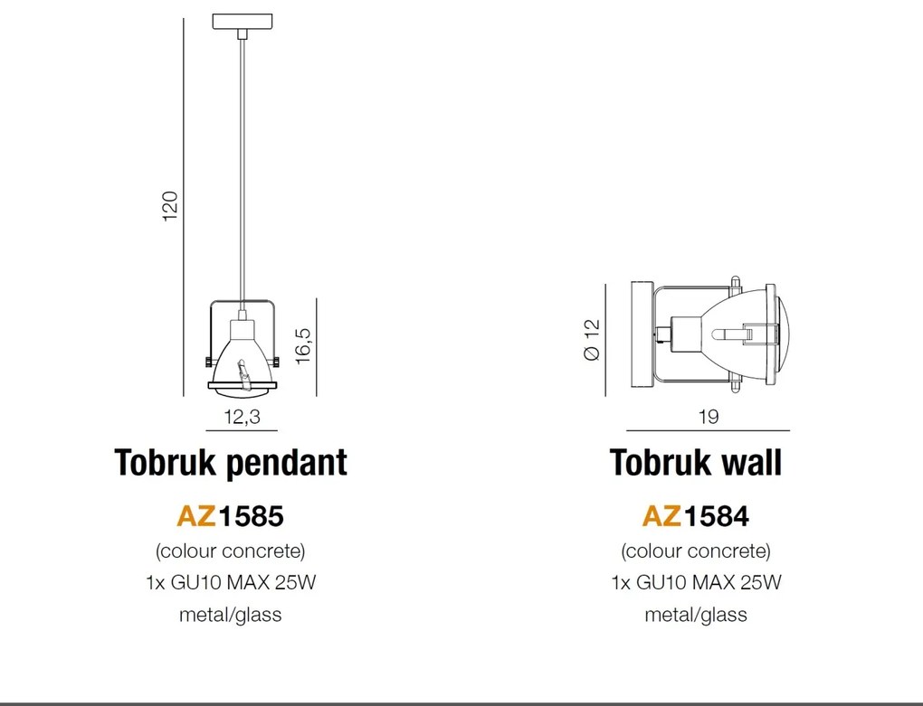 Pendul design industrial TOBRUK ciment