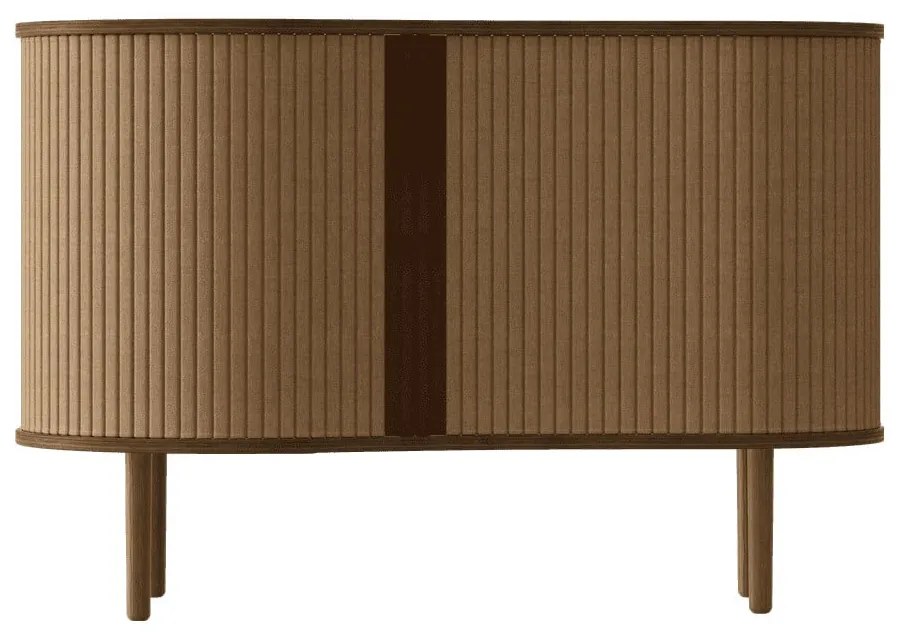 Comodă maro-maro deschis cu aspect de lemn de stejar cu ușă glisantă 100x67x50 cm Audacious – UMAGE