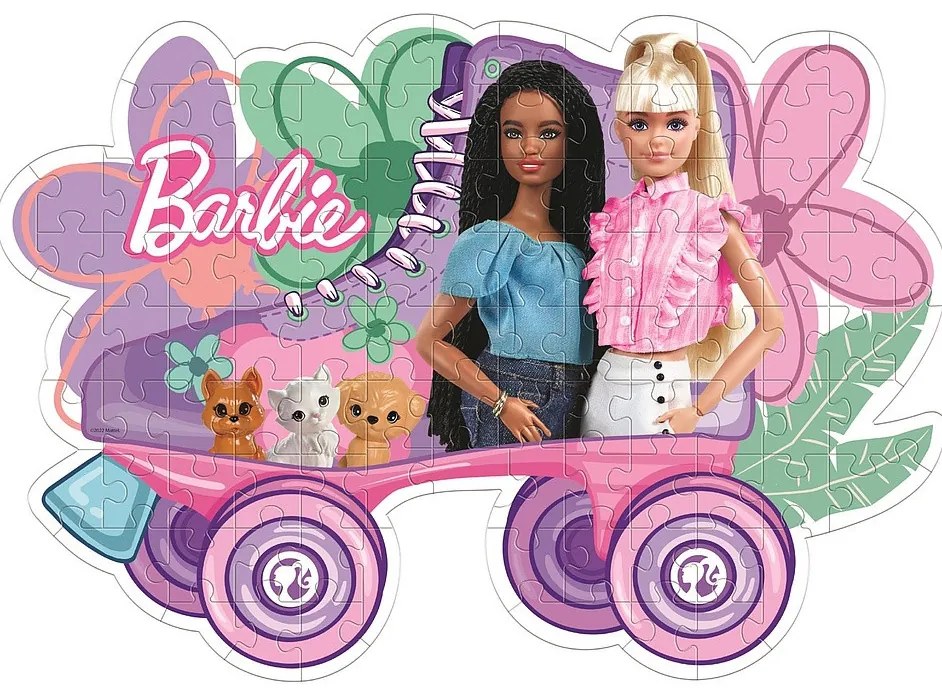 Barbie Roller Skate Puzzle de formă Clementoni cu 104 piese