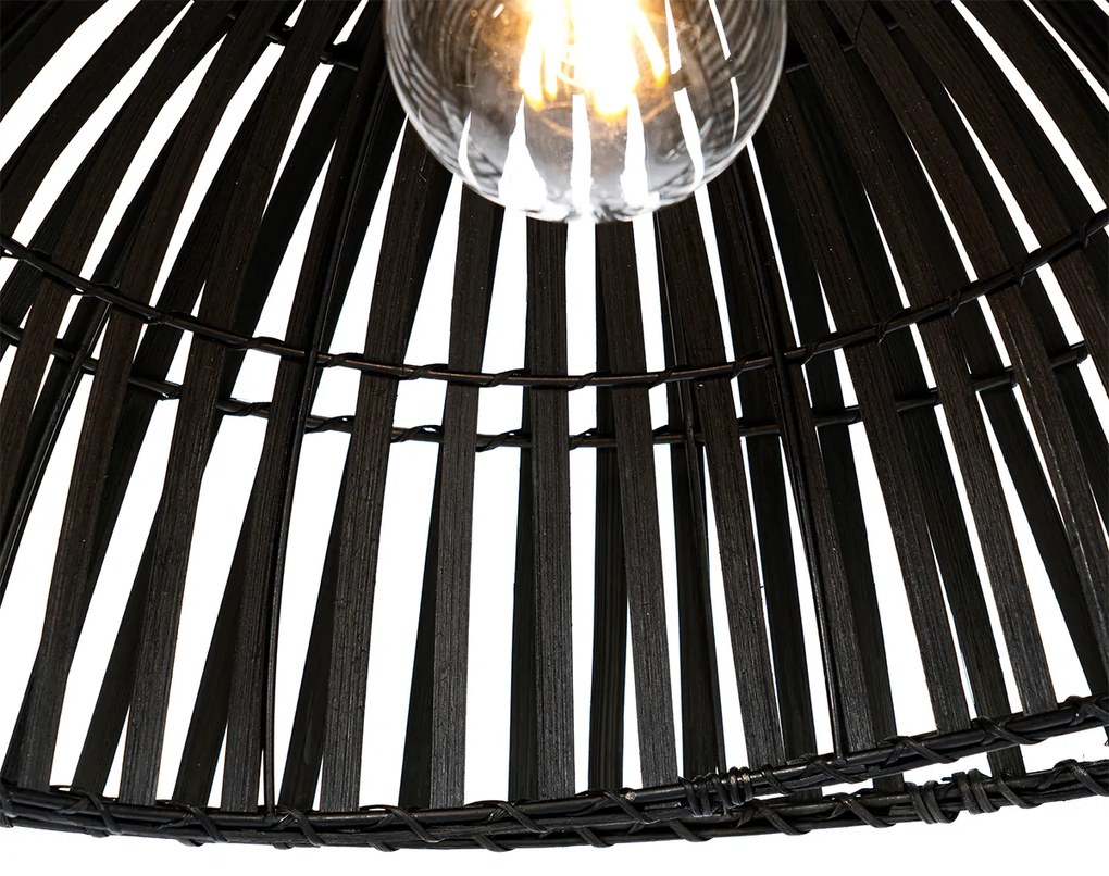 Lampă arcadă orientală din bambus negru - Pua