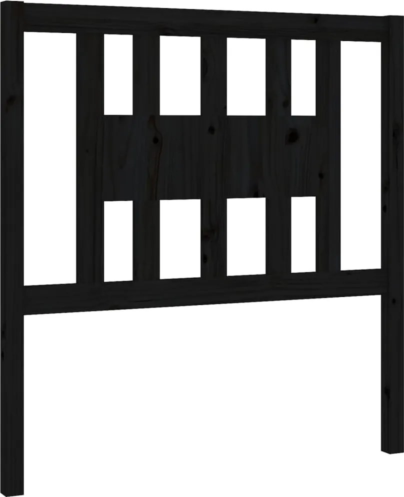 vidaXL Tăblie de pat, negru, 81x4x100 cm, lemn masiv de pin