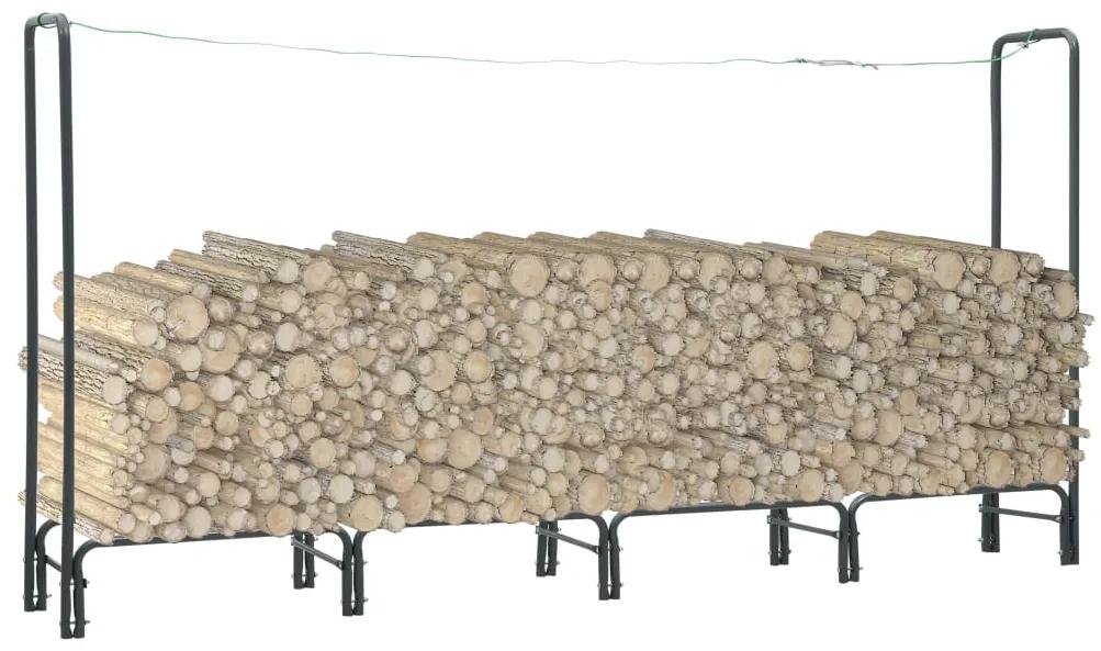 Rastel pentru lemne de foc, antracit, 240x35x120 cm, otel 240 x 35 x 120 cm