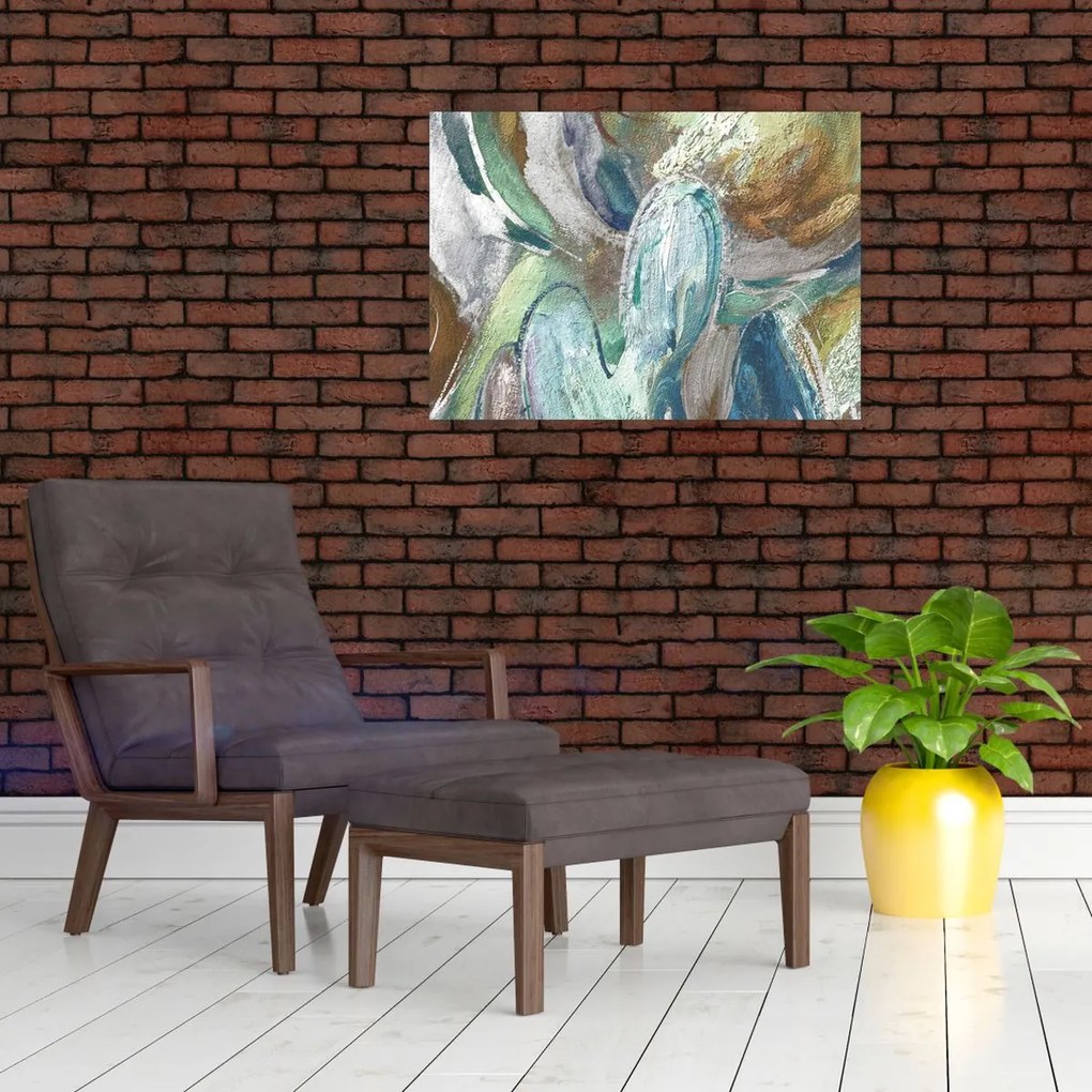 Tablou pe sticlă - Pictura figura abstractă (70x50 cm)