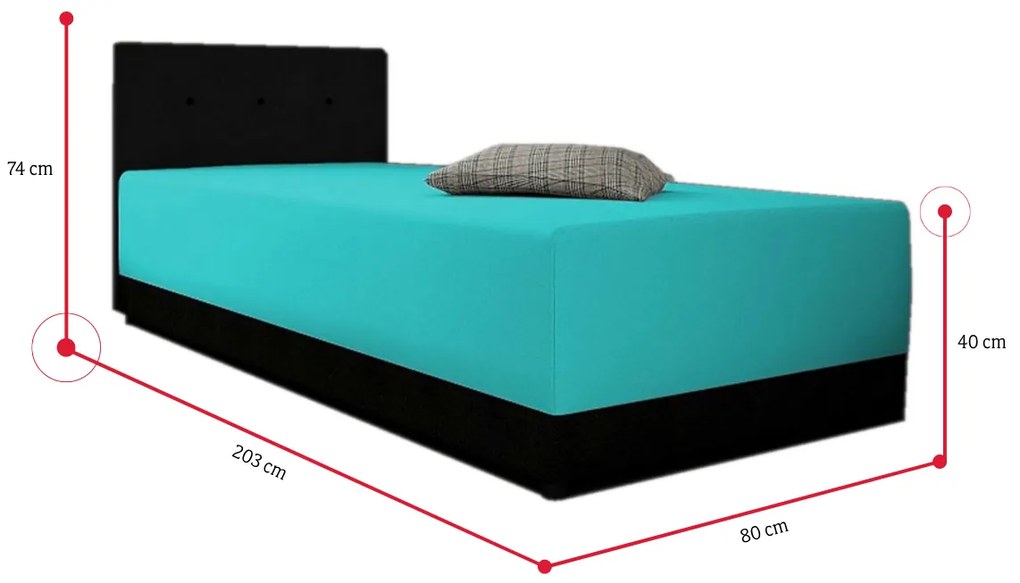 Supermobel Canapea KOLO, 200x80x40, dubai/negru