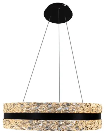 Lustră LED dimabilă pe cablu LED/80W/230V 3000-6500K negru + telecomandă