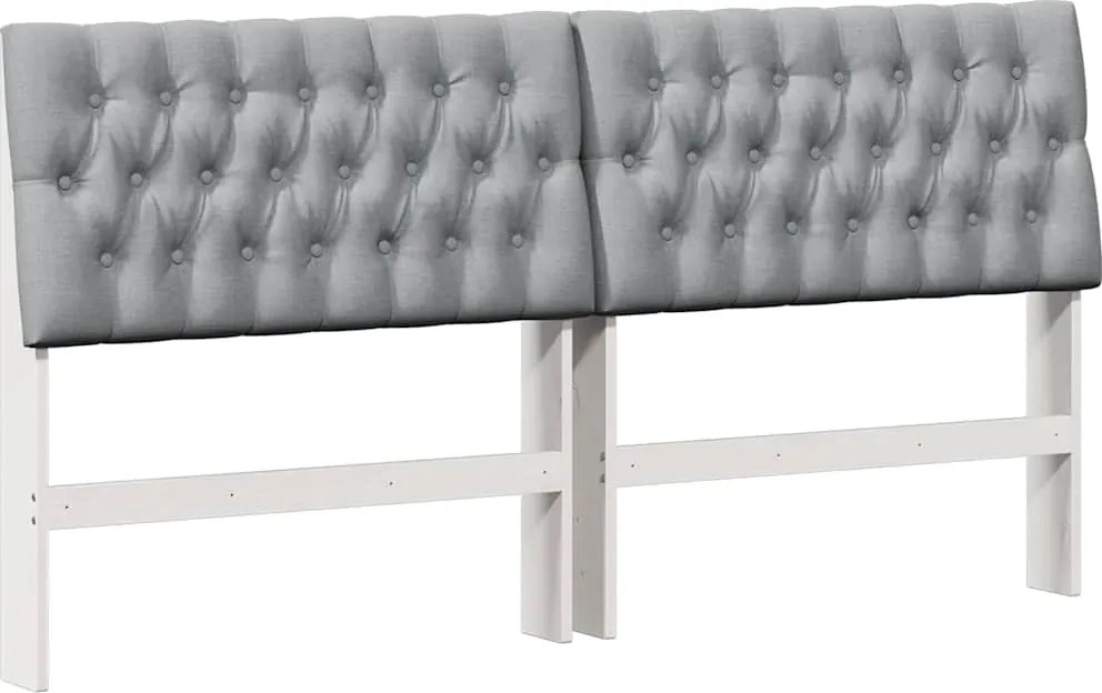 vidaXL Tăblie tapițată Gri deschis 180 cm Lemn de pin masiv