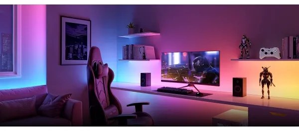 Bandă LED RGBWWIC dimabilă de extensie Govee Strip Light 2 Pro 1m Wi-Fi Matter