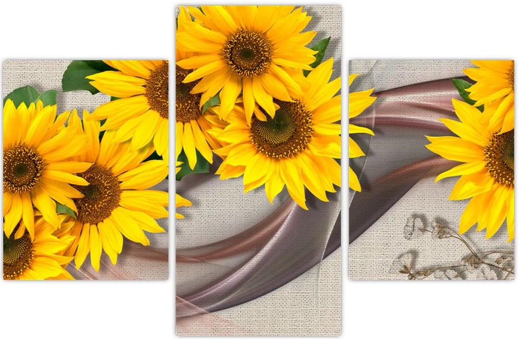 Tablou - Flori strălucitoare de floare soarelui (90x60 cm)