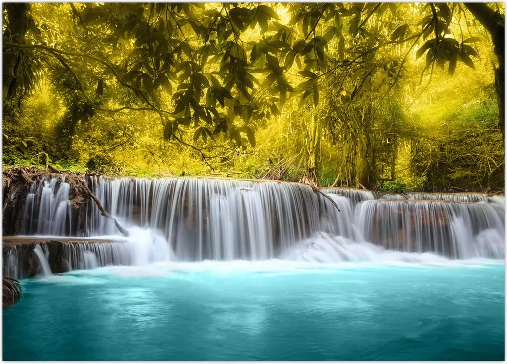 Tablou - Cascadă, cu culori strălucitoare (70x50 cm)