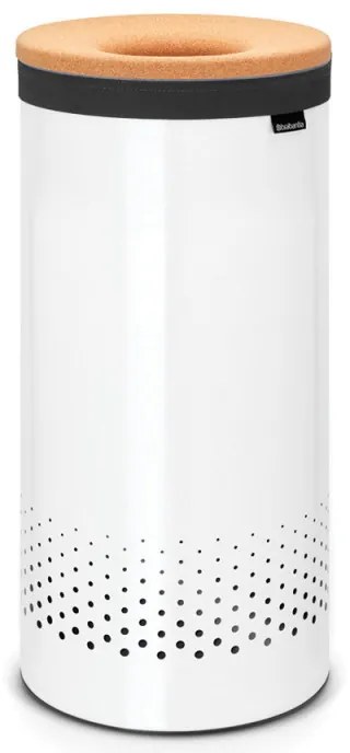 Cos de rufe Brabantia 90300239, 35 L, Capac din pluta, Umplere fara deschidere, Gauri ventilatie, Alb