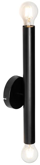 Aplică de perete Art Deco neagră cu 2 lumini - Tubi