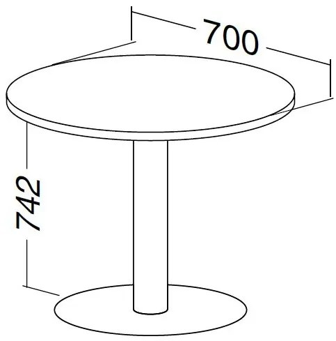 Masa de intalnire ProOffice, diametru 70 cm, para salbatic