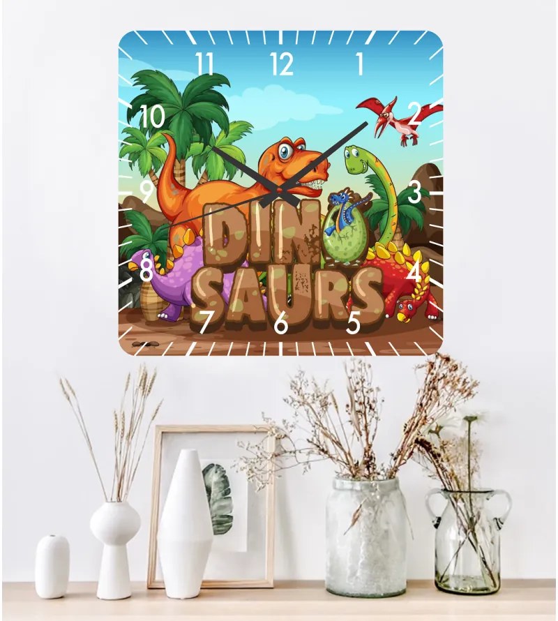 Ceas de perete dinozauri