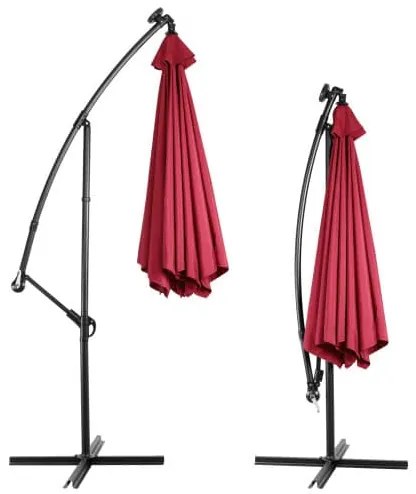 Deuba Umbrelă de soare LED Mali Ø330 cm - roșu