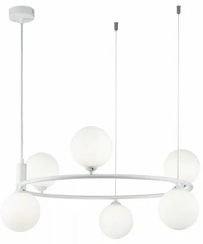 Lustra design modern cu 6 surse de lumina Ring alba MYMOD013PL-06W