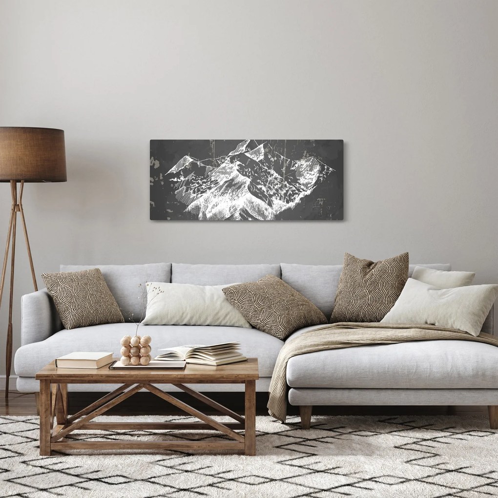 Tablou - Ilustrație de munți (120x50 cm)