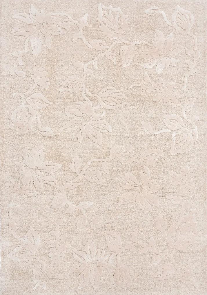 Covor crem cu pattern floral din matase vegetala Desna (4 dimensiuni) - 170x240