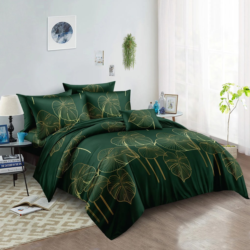 Lenjerie de pat din microfibra VENECIA verde Dimensiune lenjerie de pat: 70 x 90 cm | 140 x 220 cm