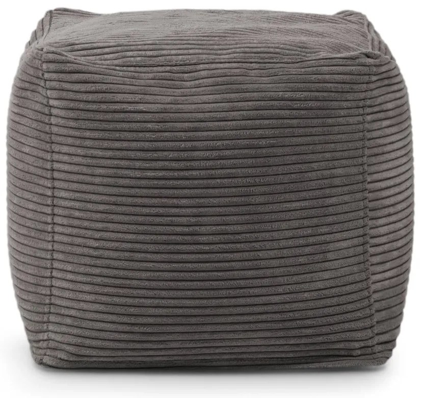 Fotoliu bean bag gri deschis cu tapițerie din catifea reiată Up! MooG – SLOWDOWN