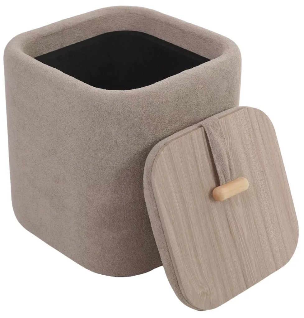 Taburet bej NAP cu spatiu de depozitare 37x37 cm