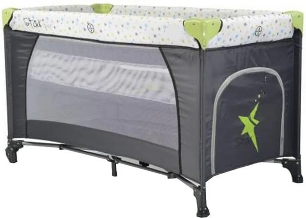 Patut pliant transformabil in tarc copii NOVOKIDS™ Little Star NEST, 60X120 cm, 2 Niveluri, Pliabil, Cu geanta transport inclusa, Fermoar acces