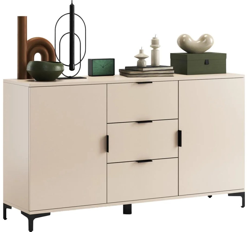 Comodă LORA, cu sertare și uși, bej