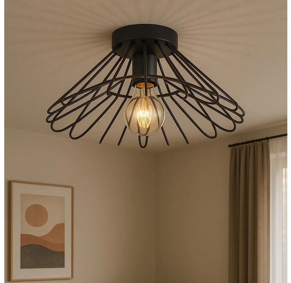 Plafonieră ONLI DUCCIO 1xE27/22W/230V d. 60 cm negru