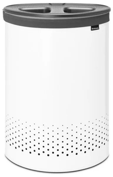 Cos de rufe Brabantia Selector 1003787, 55 L, 2 compartimente, Orificii aerisire, Umplere fara deschidere, Alb