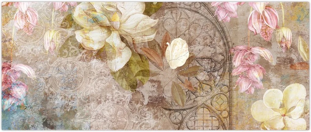 Tablou - Ornament de flori (120x50 cm)