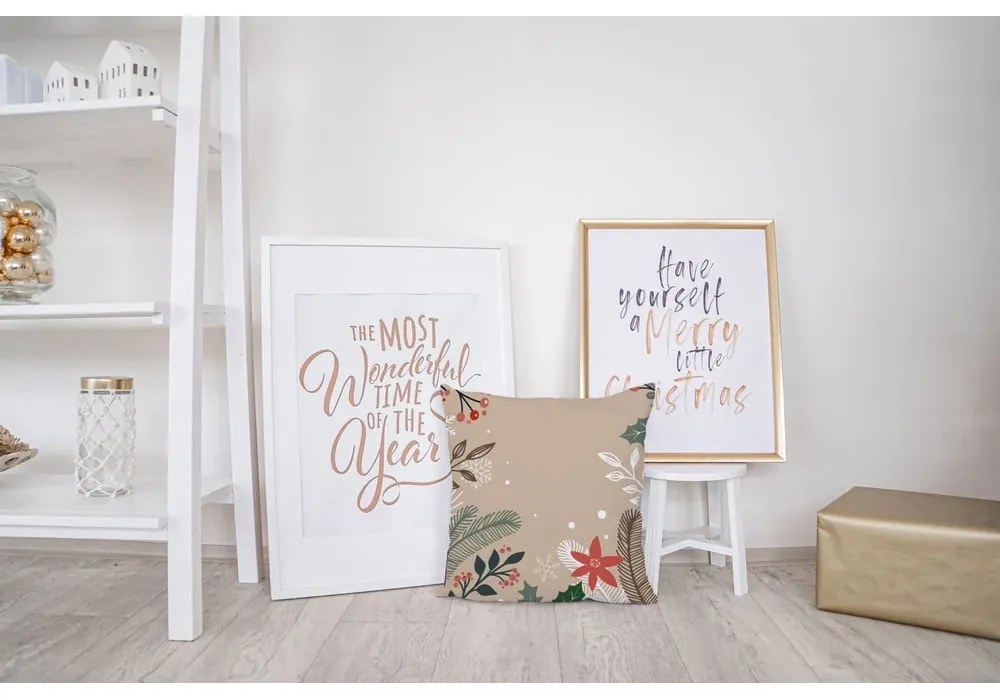 Pernă cu husă din bumbac Crăciun Butter Kings Branches, 45 x 45 cm