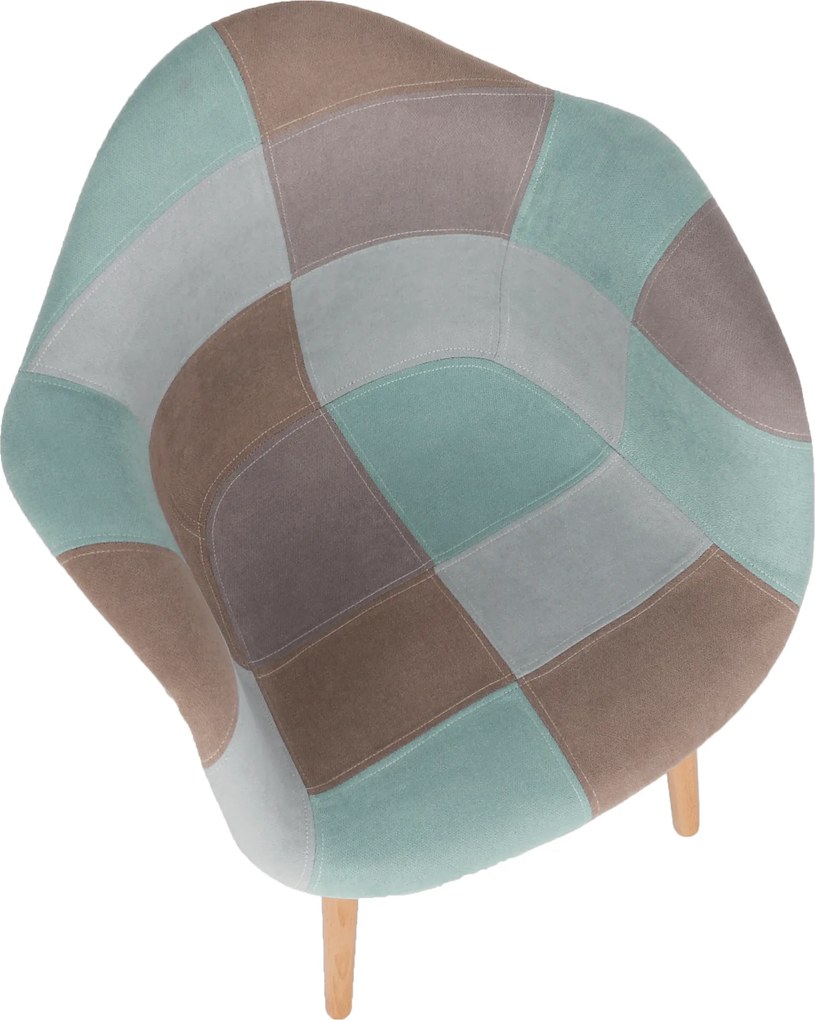 Fotoliu de design, patchwork/mentol/maro/fag, KADIR NEW TIP 5