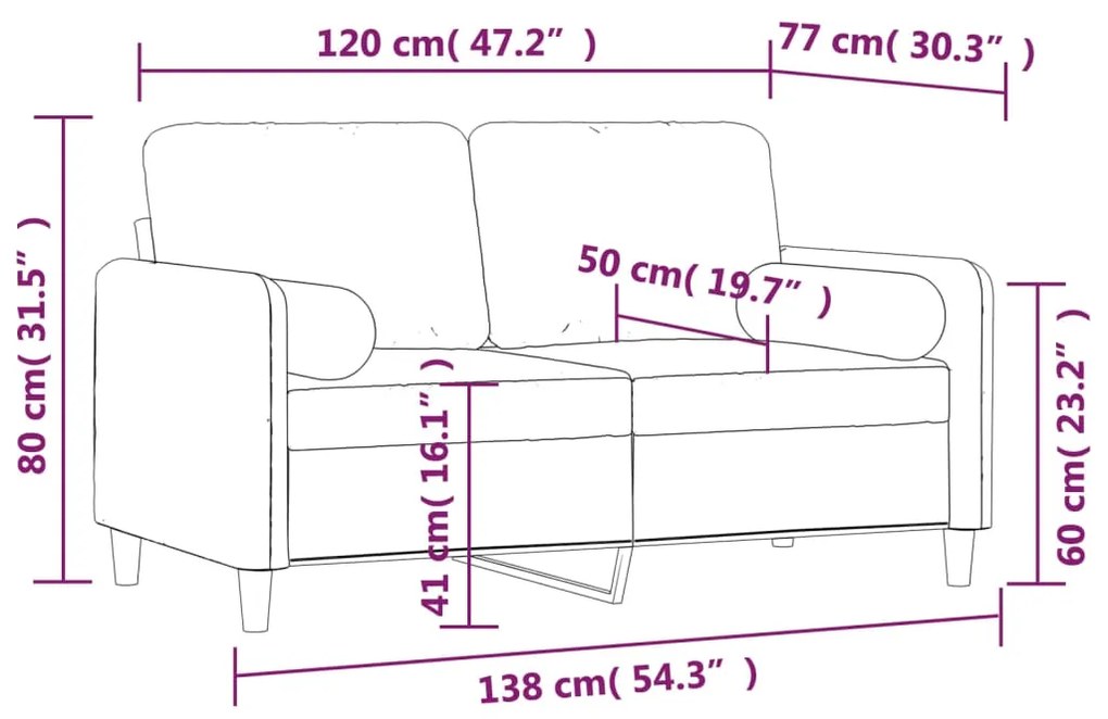 Canapea cu 2 locuri cu pernepernute gri inchis 120 cm textil Morke gra, 138 x 77 x 80 cm