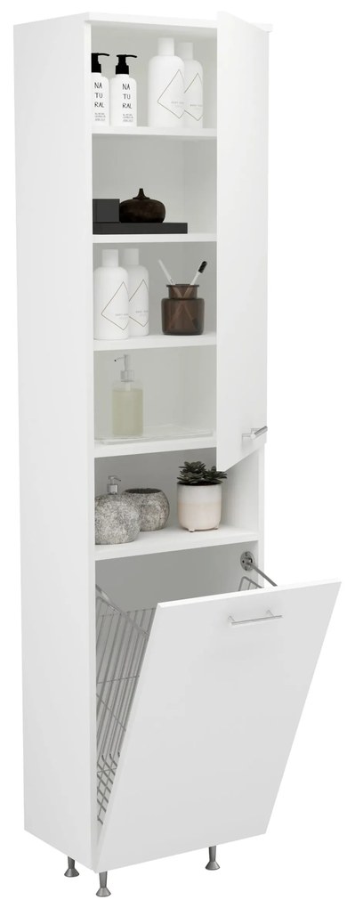 Dulap Baie Dax, cos rufe, Alb, 45 x 32 x 188 cm