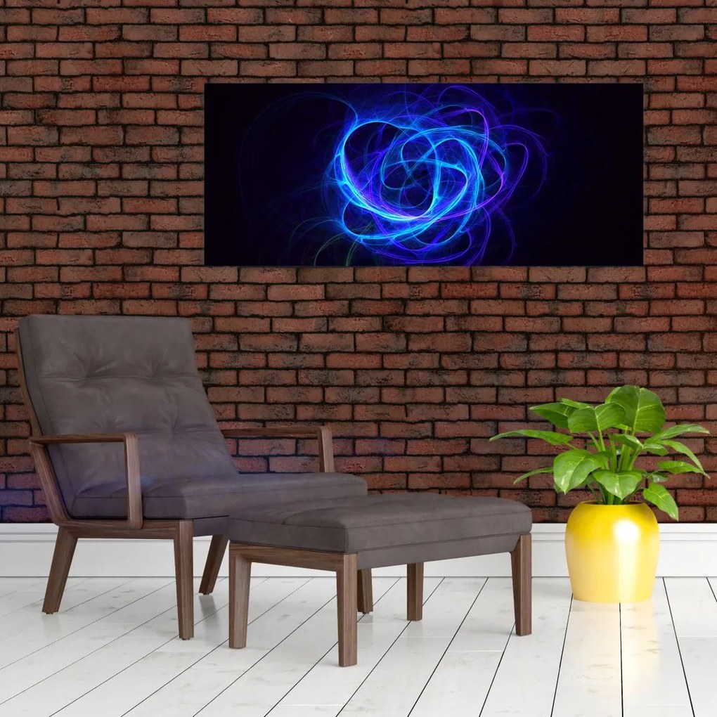 Tabloul cu ghem albastru abstract (120x50 cm)