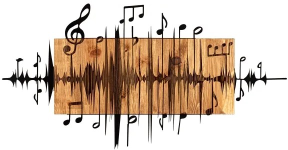 Decorațiune de perete 90x47 cm lemn/metal note