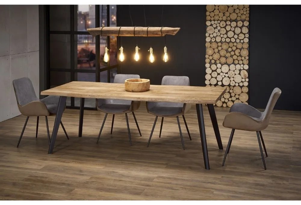 Masa de bucaterie Dickson, lemn natural/negru