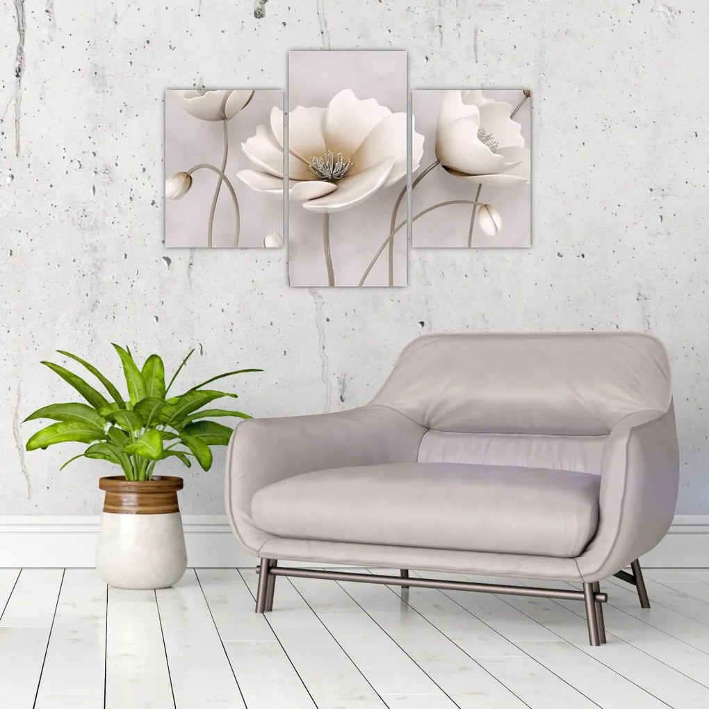 Tablou cu florile albe (90x60 cm)
