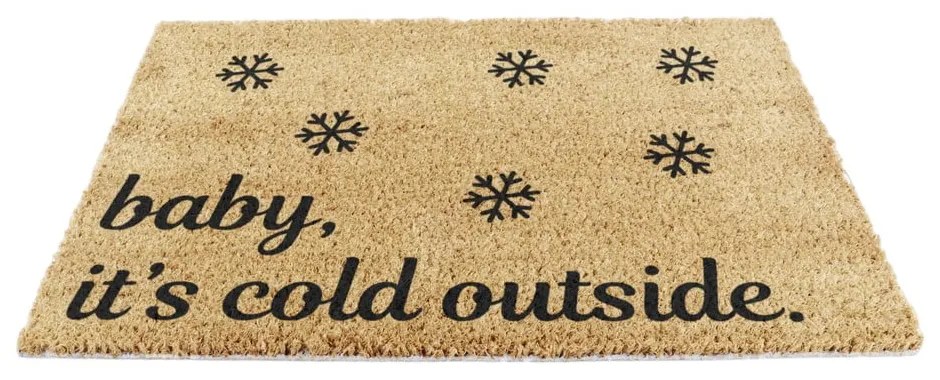 Covoraș de intrare din fibre de nucă de cocos 40x60 cm cu model de Crăciun Baby It's Cold Outside – Artsy Doormats