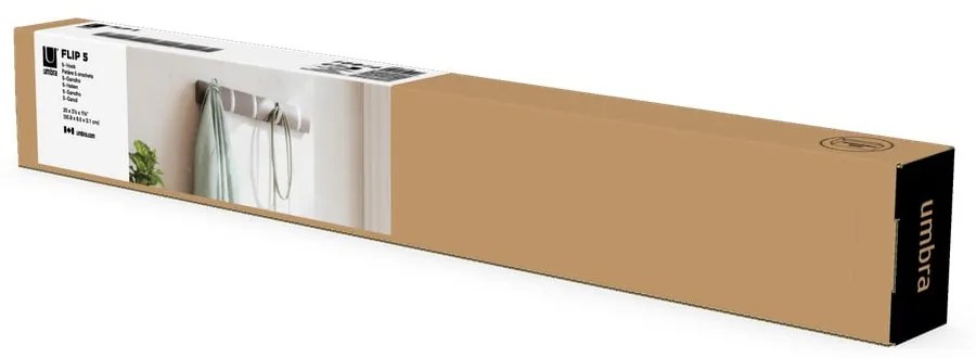 Cuier de perete gri din lemn masiv de plop Flip – Umbra